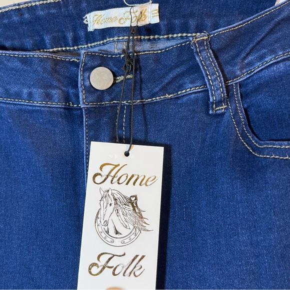 Home Folk Embroidered Flare Jeans - Blue Size 10 - Picture 5 of 12